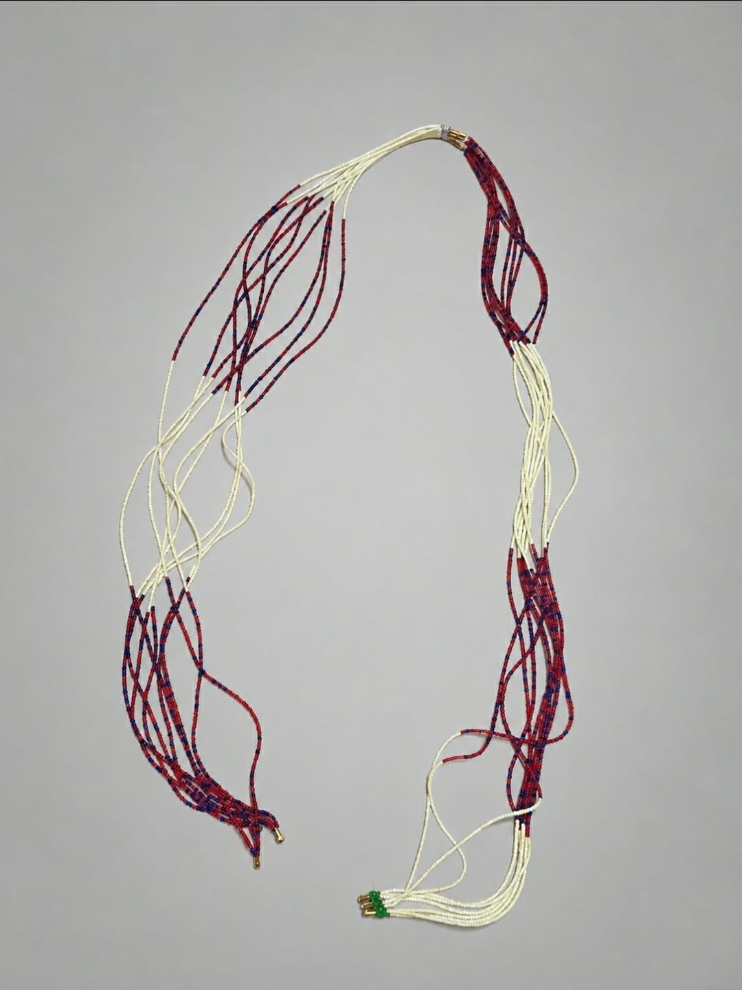 Handmade African Plus Size Waist Beads – Red, Blue & Cream