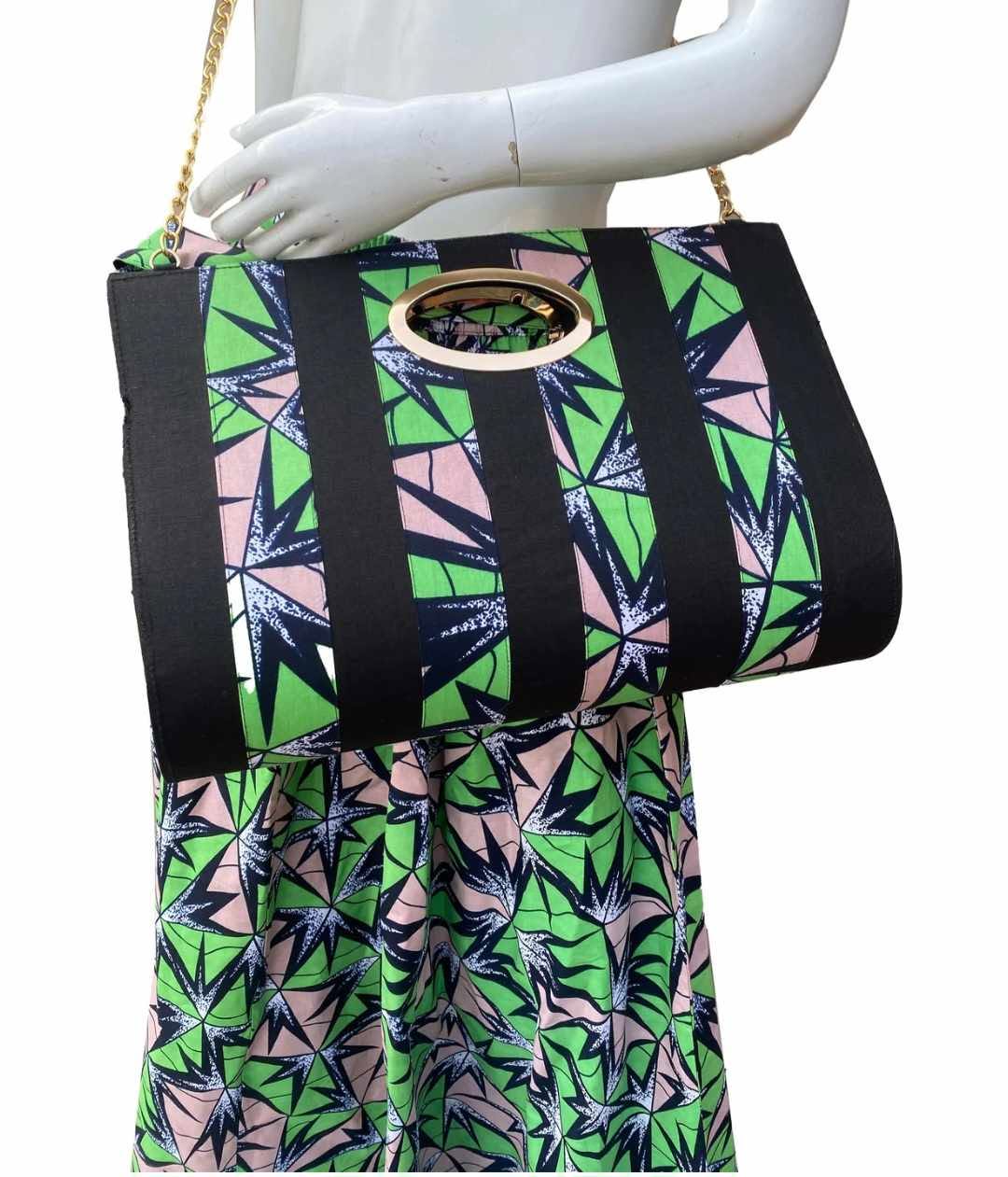 Women’s African Print Maxi Skirt & Matching Handbag Set