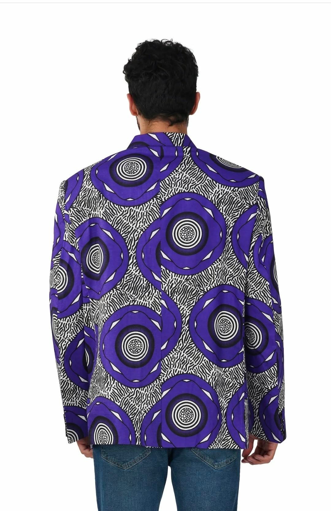 Royal Blue African Print Men's Blazer