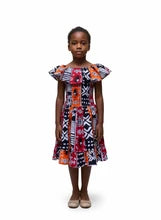 African Print Girls' Flutter Sleeve Dress