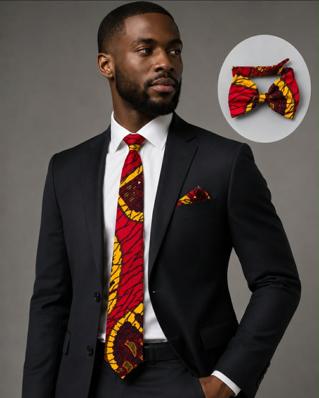 African Print Men’s 3-Piece Tie Set