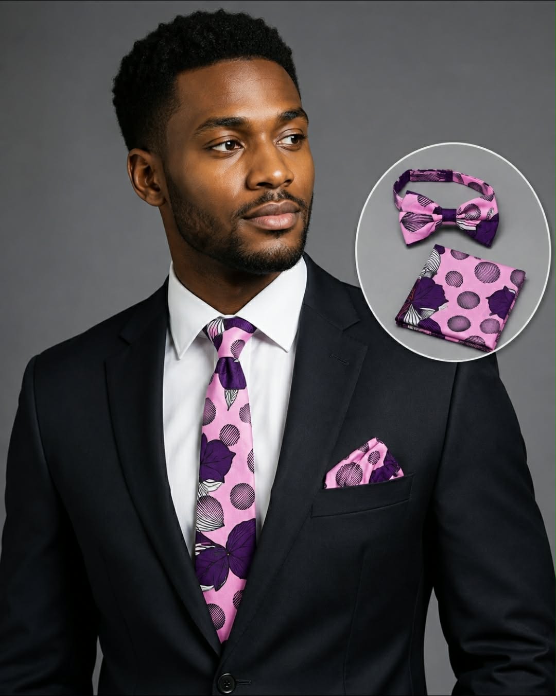 African Print Men’s 3-Piece Tie Set