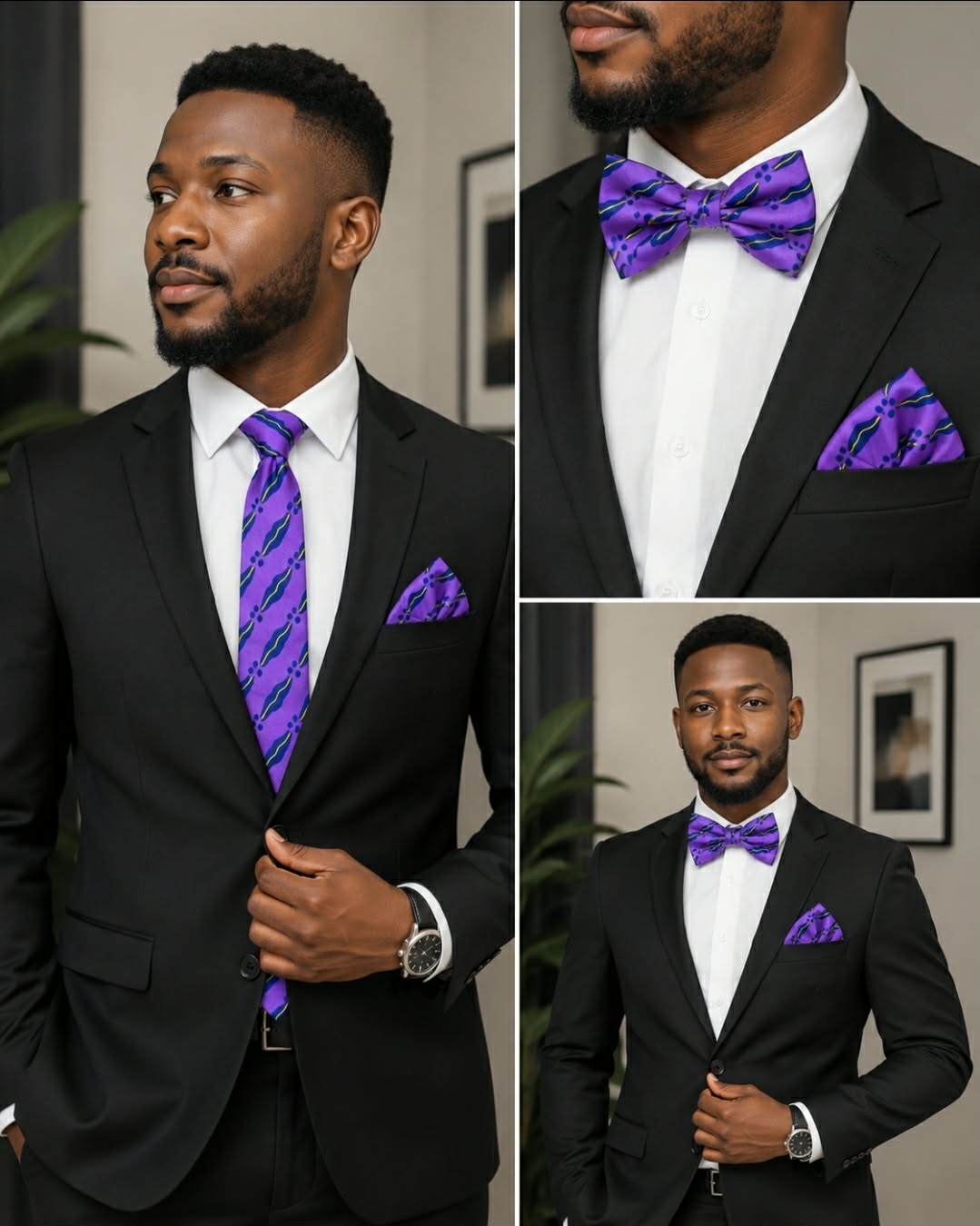 African Print Men’s 3-Piece Tie Set