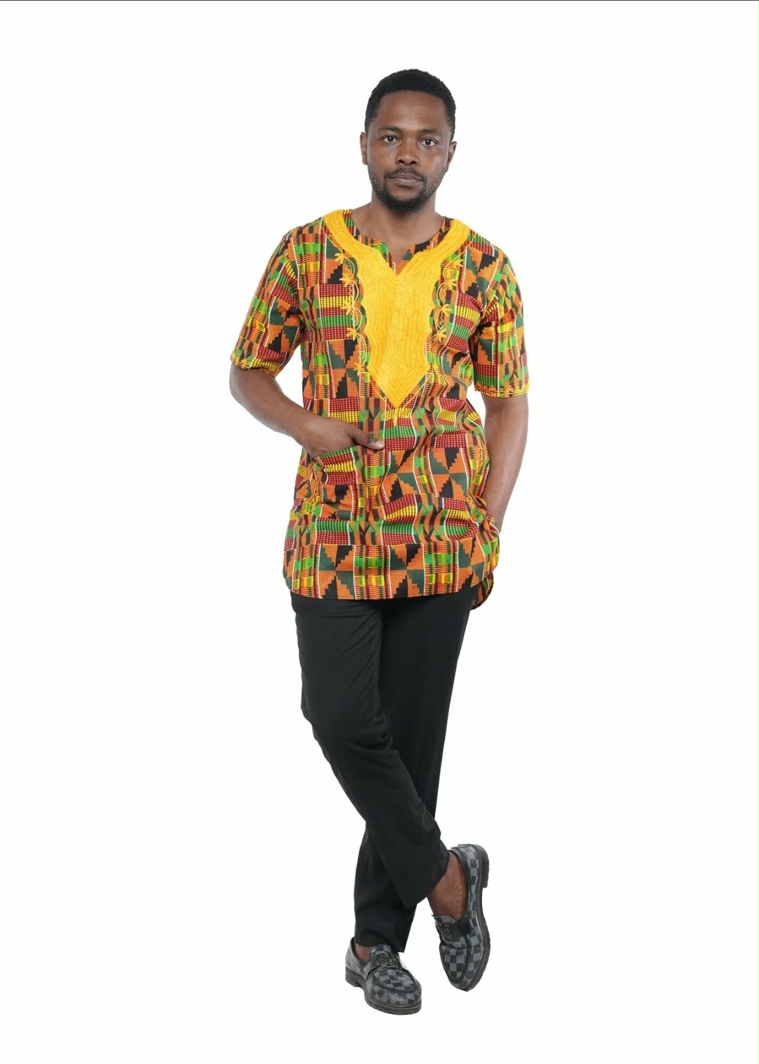 Men’s Multicolor African Print Traditional Shirt