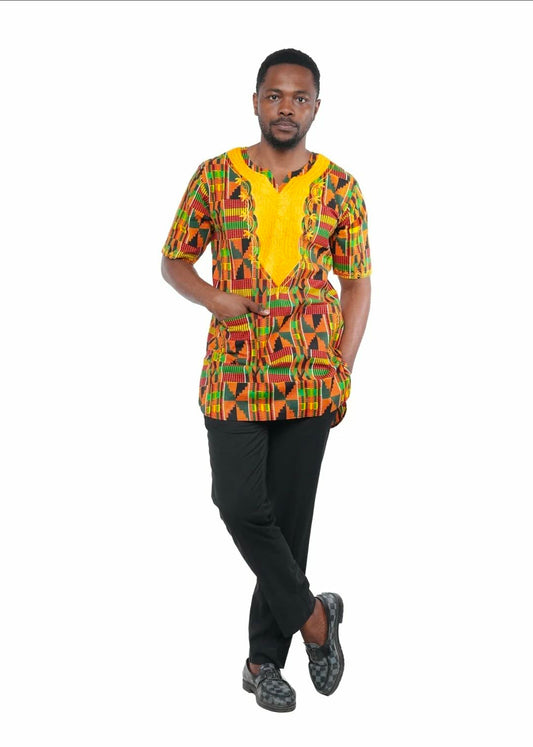 Men’s Multicolor African Print Traditional Shirt