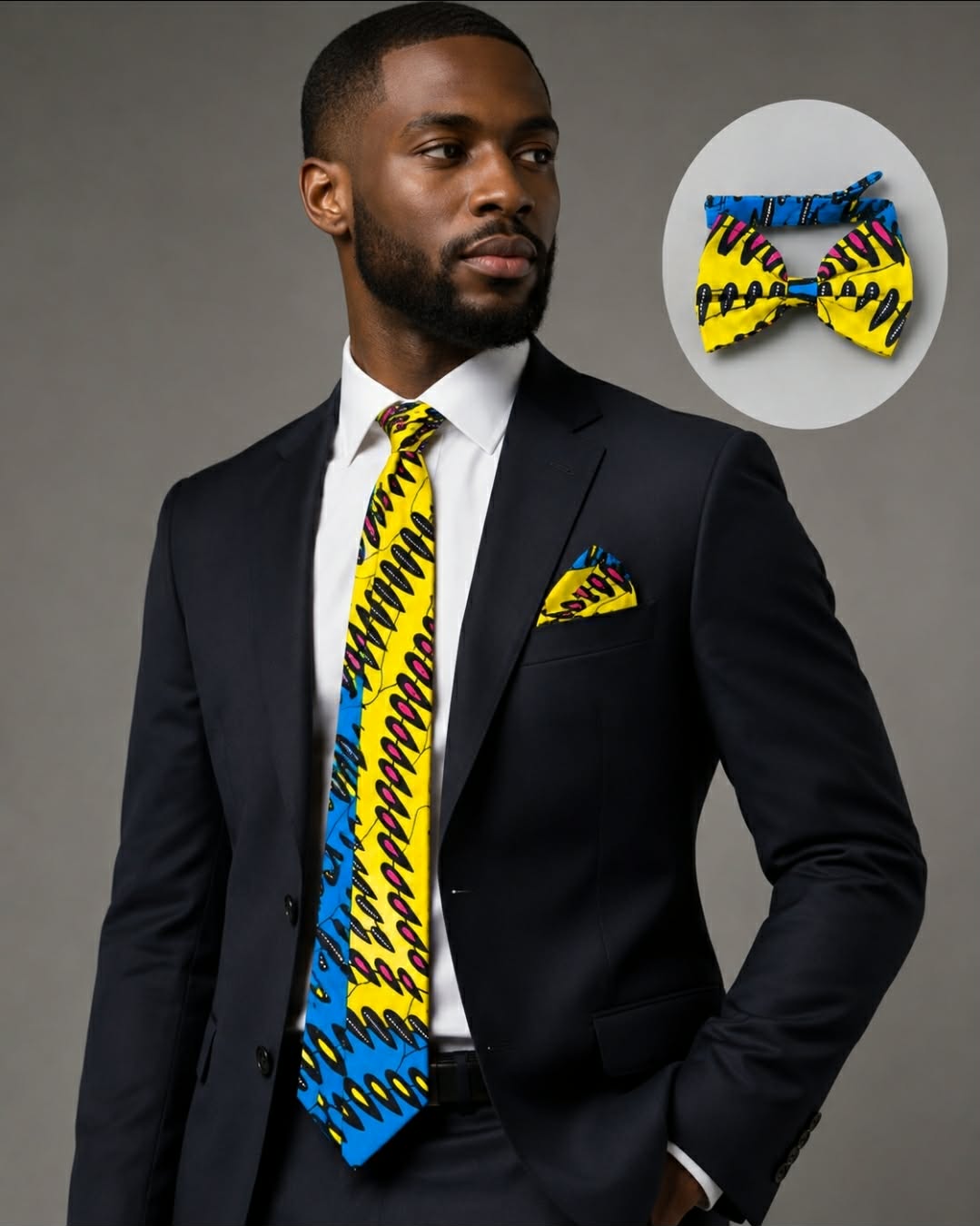 African Print Men’s 3-Piece Tie Set