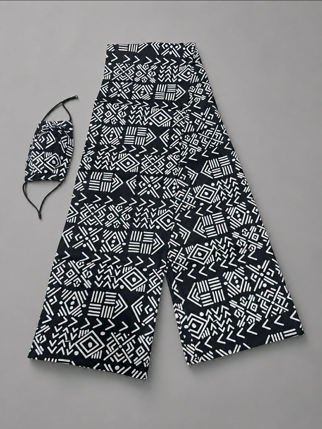 African Print Headtie Set with Matching Face Mask.