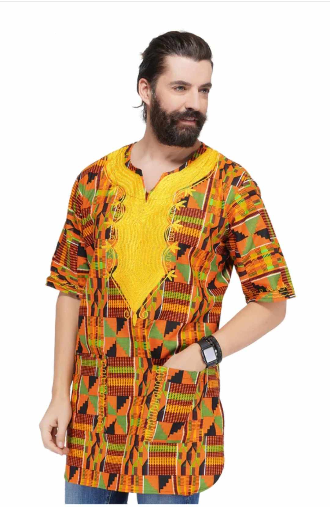 Men’s Multicolor African Print Traditional Shirt