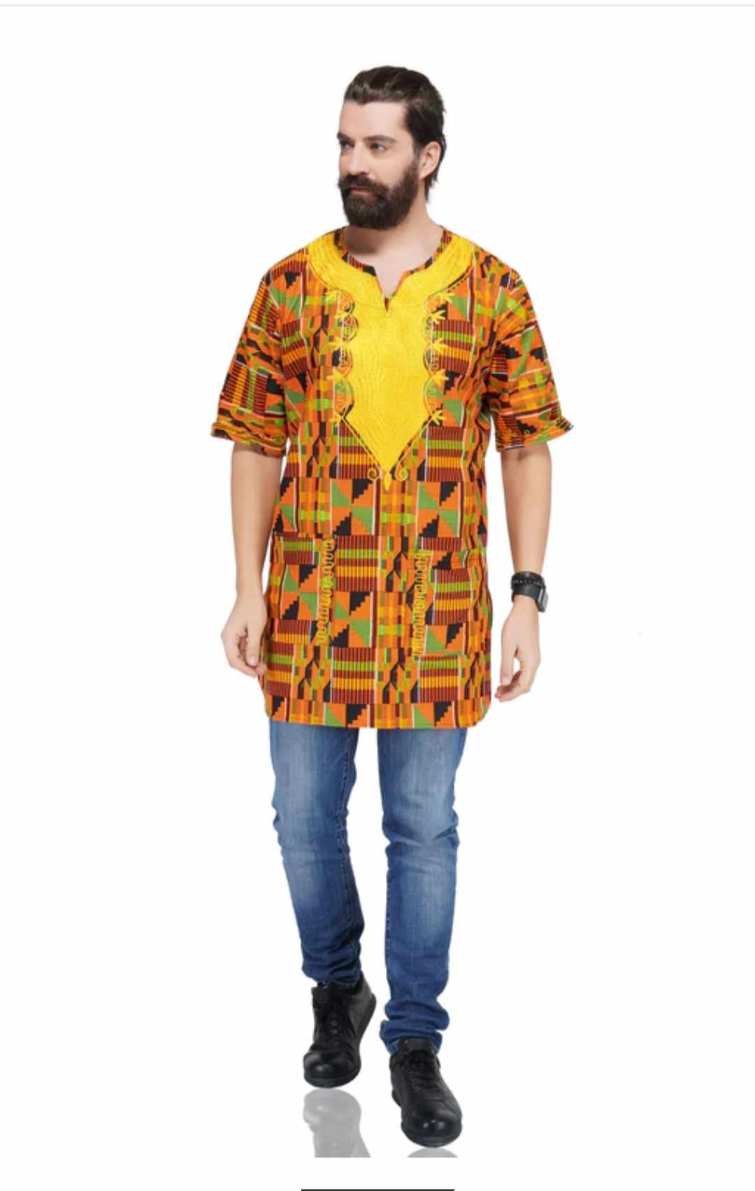 Men’s Multicolor African Print Traditional Shirt