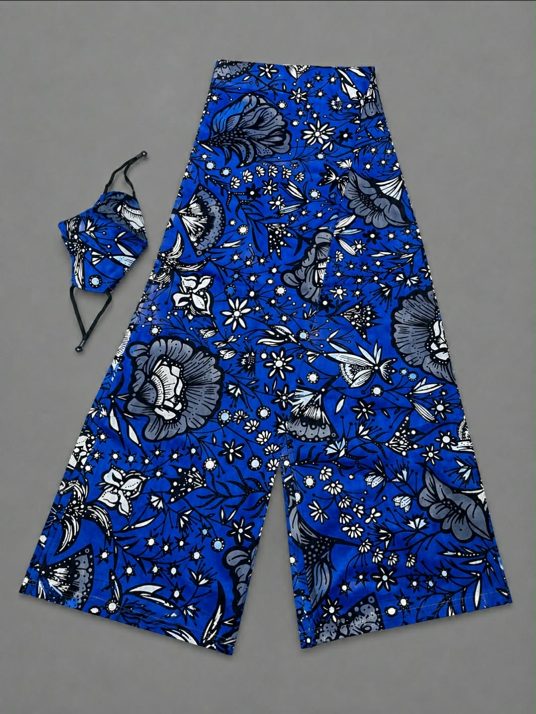 African Print Headtie Set with Matching Face Mask.