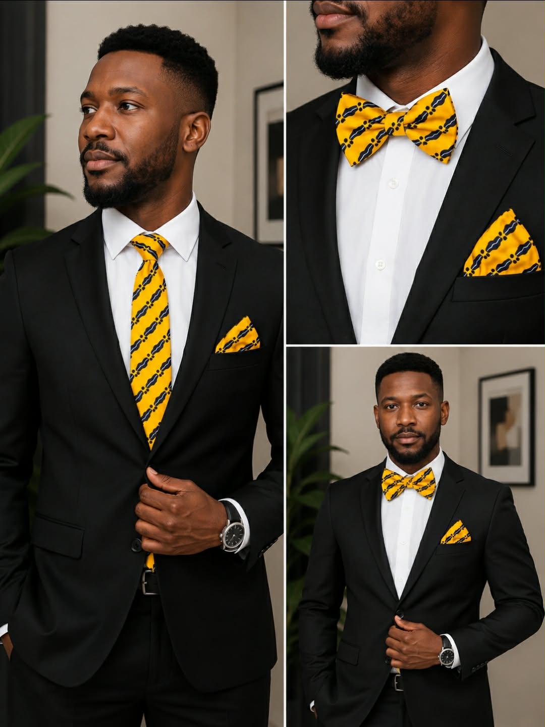 African Print Men’s 3-Piece Tie Set